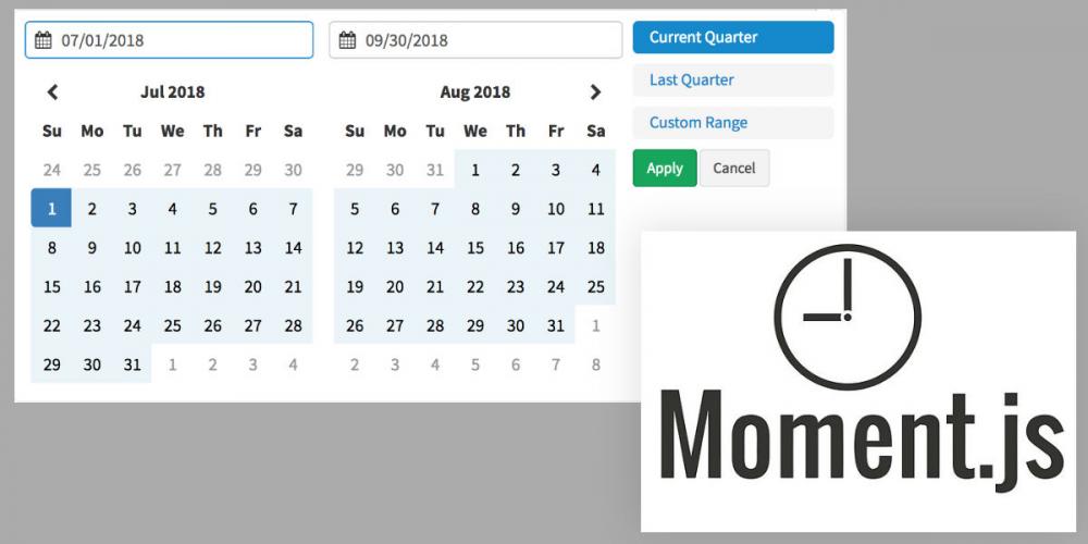 Setting “quarter” custom date ranges in datepicker using Moment.js